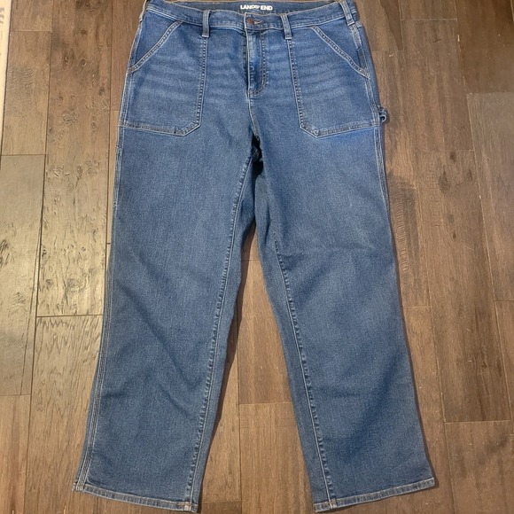 Lands' End Denim - Lands End Women's Carpenter Jeans 16 Medium Wash